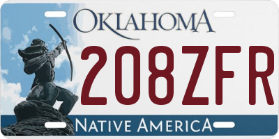 OK license plate 208ZFR
