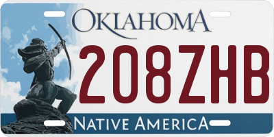 OK license plate 208ZHB
