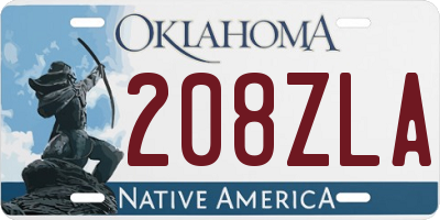 OK license plate 208ZLA