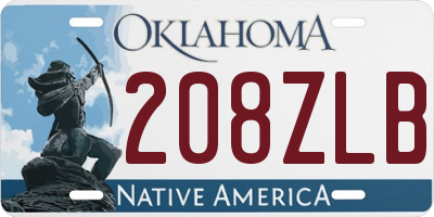OK license plate 208ZLB