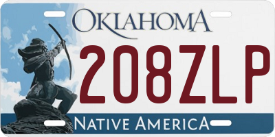OK license plate 208ZLP