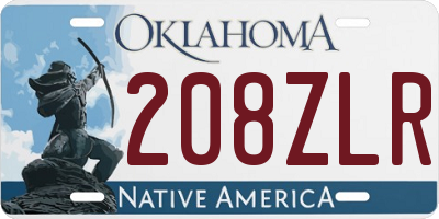OK license plate 208ZLR