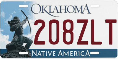 OK license plate 208ZLT