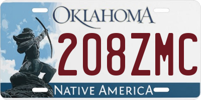 OK license plate 208ZMC