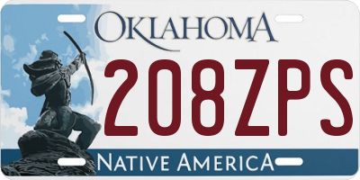 OK license plate 208ZPS
