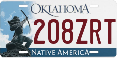 OK license plate 208ZRT