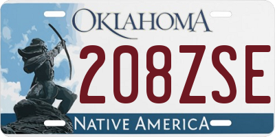OK license plate 208ZSE