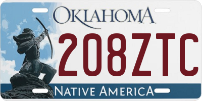 OK license plate 208ZTC