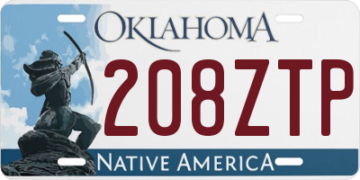 OK license plate 208ZTP