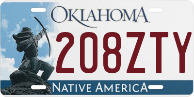 OK license plate 208ZTY