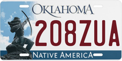 OK license plate 208ZUA
