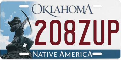 OK license plate 208ZUP
