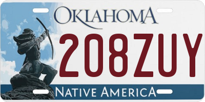 OK license plate 208ZUY