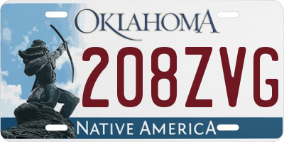 OK license plate 208ZVG