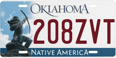 OK license plate 208ZVT