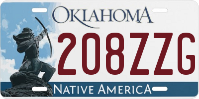 OK license plate 208ZZG