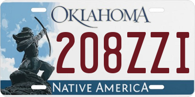 OK license plate 208ZZI