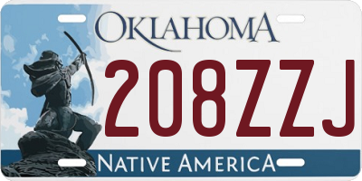 OK license plate 208ZZJ