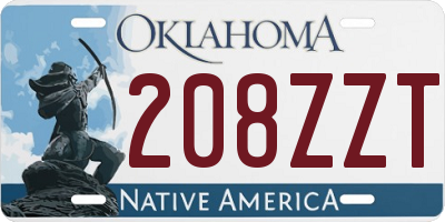 OK license plate 208ZZT