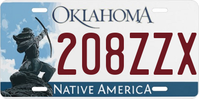 OK license plate 208ZZX