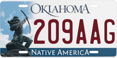 OK license plate 209AAG