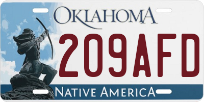OK license plate 209AFD