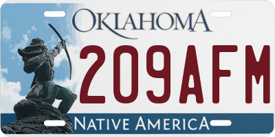 OK license plate 209AFM