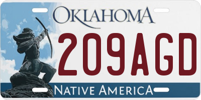 OK license plate 209AGD