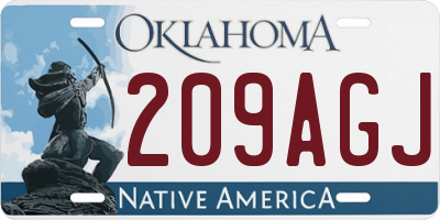 OK license plate 209AGJ