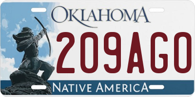 OK license plate 209AGO