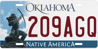 OK license plate 209AGQ