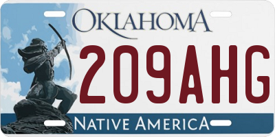 OK license plate 209AHG