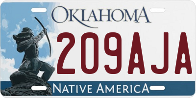 OK license plate 209AJA
