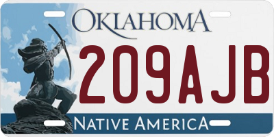 OK license plate 209AJB