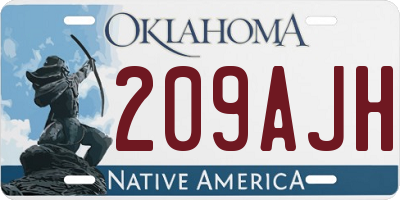 OK license plate 209AJH