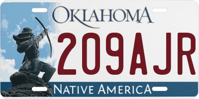 OK license plate 209AJR