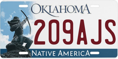 OK license plate 209AJS