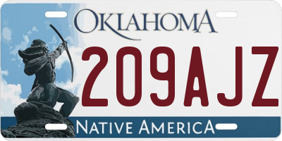 OK license plate 209AJZ