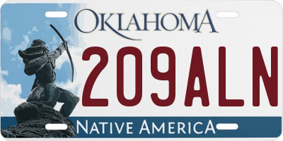 OK license plate 209ALN