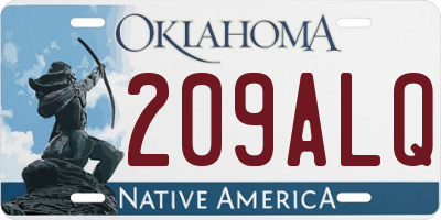 OK license plate 209ALQ