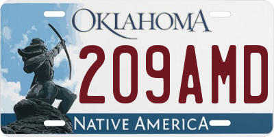OK license plate 209AMD