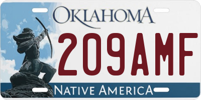 OK license plate 209AMF