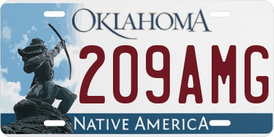 OK license plate 209AMG