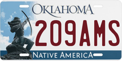 OK license plate 209AMS