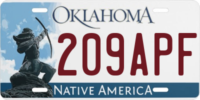 OK license plate 209APF