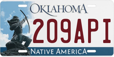 OK license plate 209API