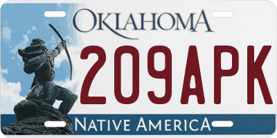 OK license plate 209APK