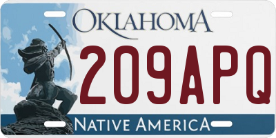 OK license plate 209APQ