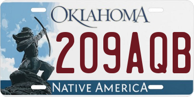OK license plate 209AQB
