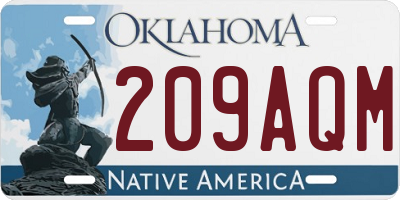 OK license plate 209AQM